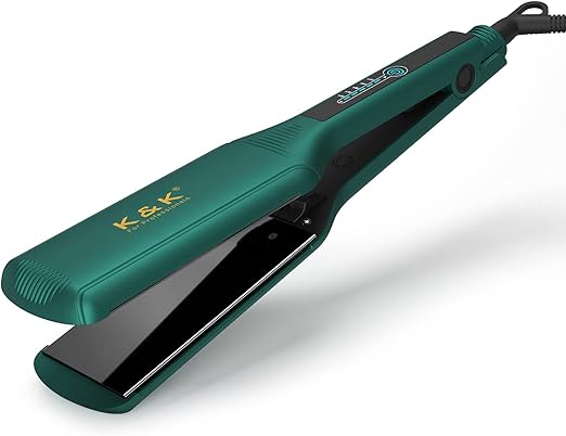 K&K Hair Straightener, 2.24 Inch Wide Ceramic-Titanium