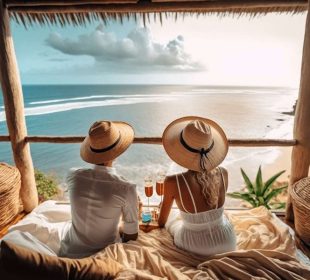 Couple on one of the best beach destinations this year
