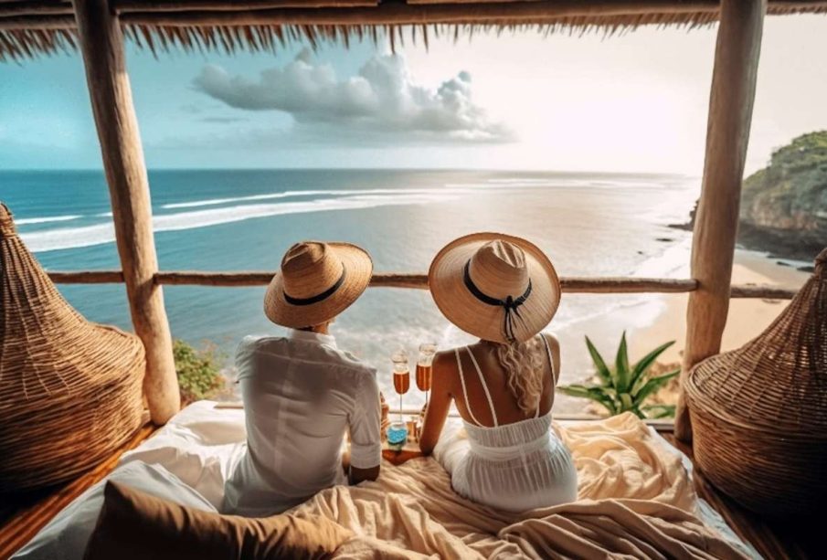 Couple on one of the best beach destinations this year