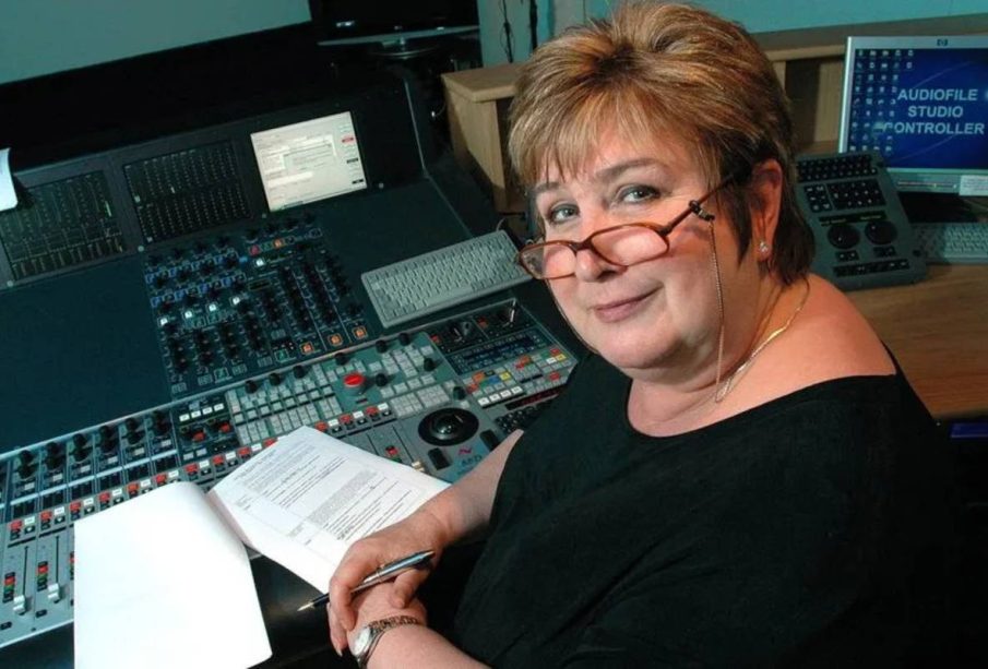Broadcaster Dame Jenni Murray in the studio
