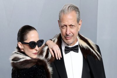 Jeff Goldblum and his wife Emilie Livingston at the vanity oscars party