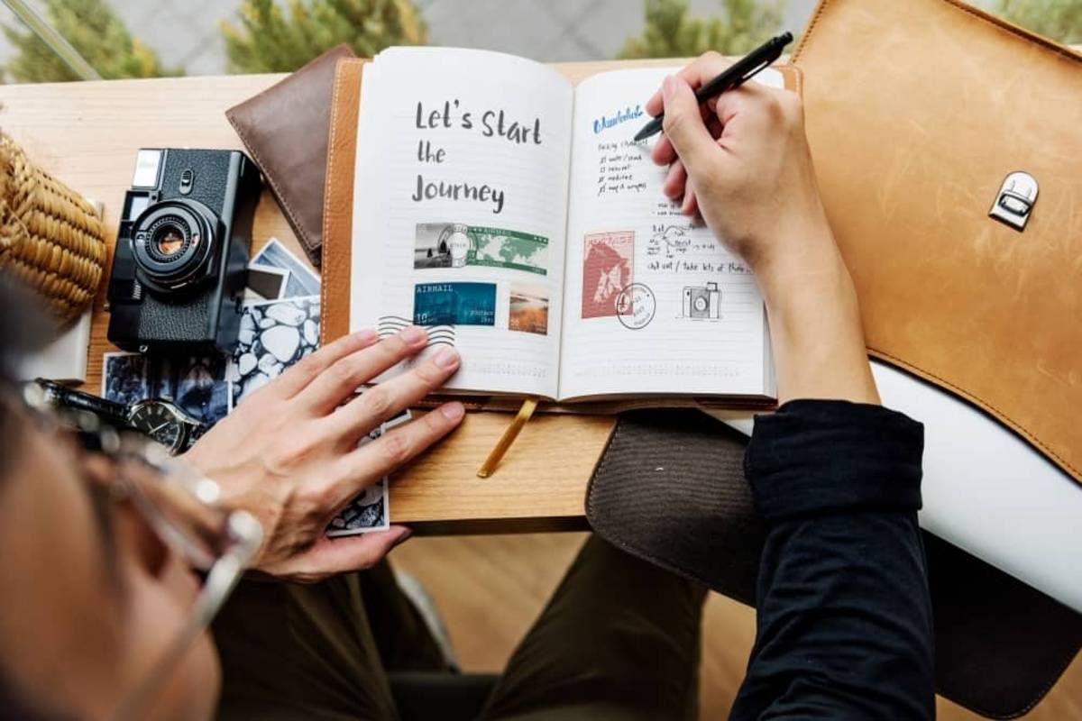 A young person journaling