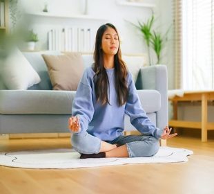 A lady practicing mindful living