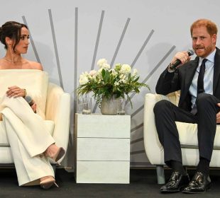 Prince Harry and Meghan Markle on a show