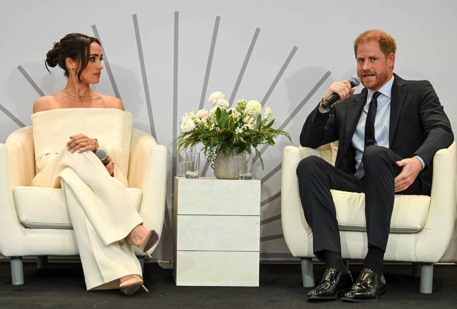 Prince Harry and Meghan Markle on a show