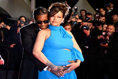 Rihanna and ASAP Rocky, one of the most talked-about celebrity couples, posing together at a high-profile event.