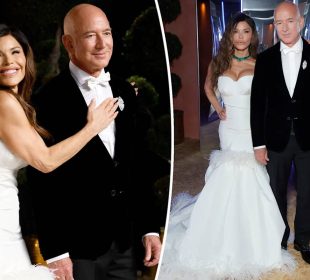 Jeff Bezos and media personality Lauren Sánchez Bezos Vanity Fair Oscars celebration