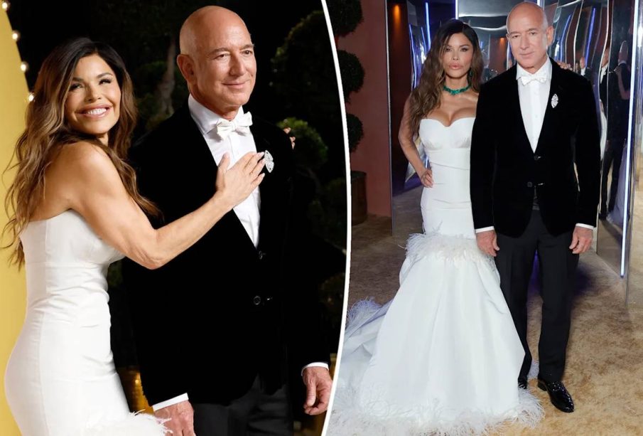 Jeff Bezos and media personality Lauren Sánchez Bezos Vanity Fair Oscars celebration