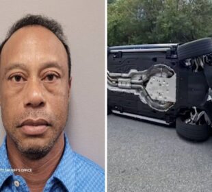 A mugshot of Tiger Woods