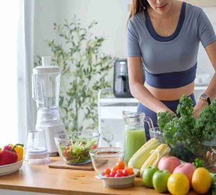 A lady eating healthy, illustrating Top Healthy Eating Trends