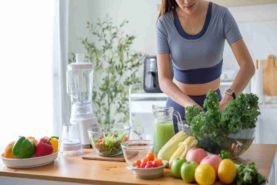 A lady eating healthy, illustrating Top Healthy Eating Trends