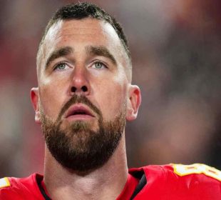 Travis Kelce wearing Kansas City uniform