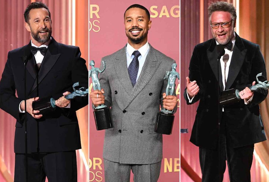 Noah wyle, seth rogen and micheal jordan at the 20206 Actors Award