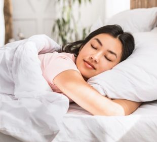 A lady sleeping comfortably