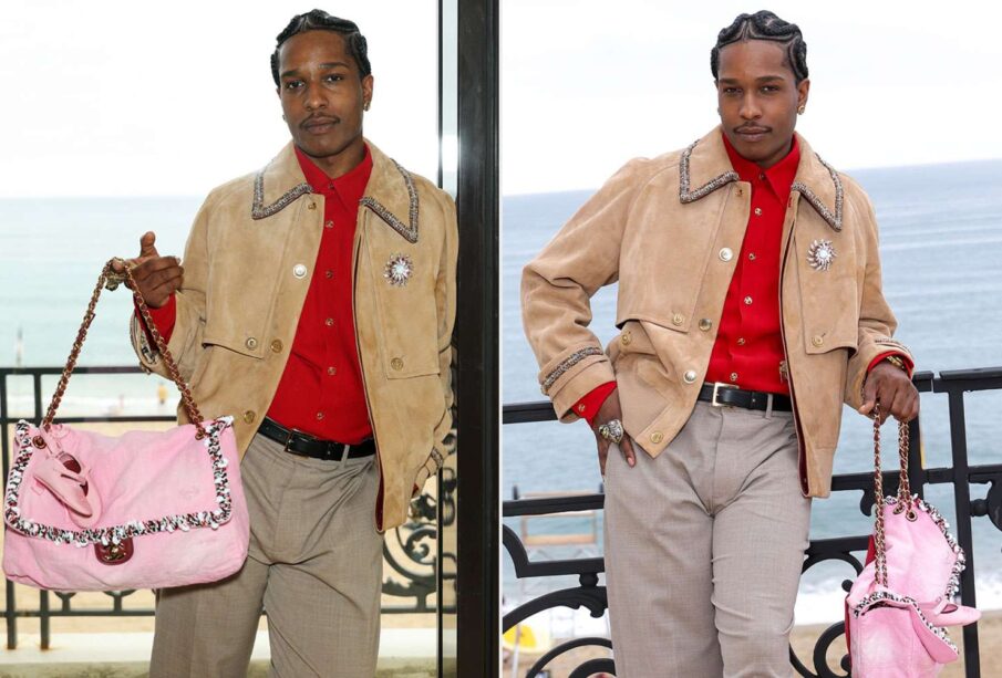 A$AP Rocky Carries Pink Purse to Chanel Cruise Show in Biarritz