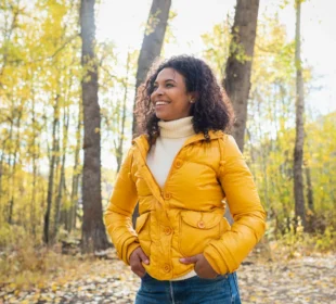 A lady taking 20 minutes in nature