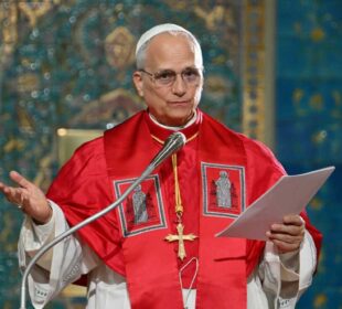 Pope Leo giving a speech