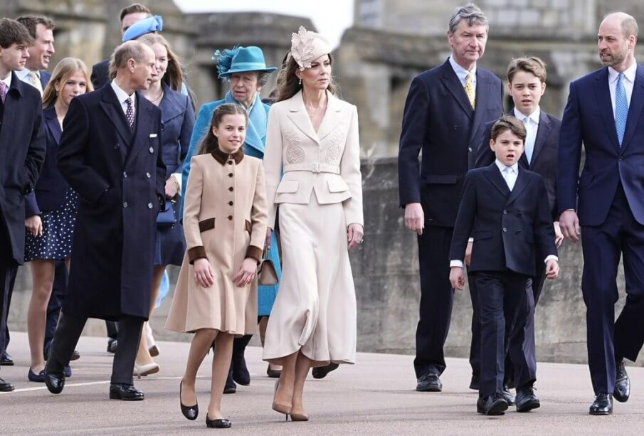British Royal Family gathers at St George’s Chapel for Easter, with King Charles III, Queen Camilla, and family attending the annual service.