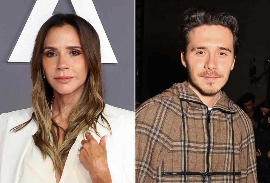 Victoria Beckham and her son Brooklyn Beckham
